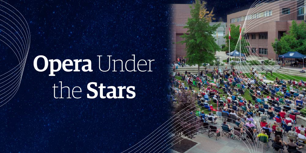 a graphic of people gathering at Opera Under the Stars