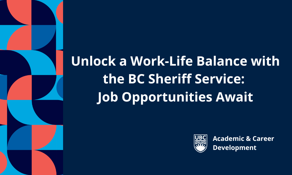 Event graphic with the copy of Unlock a Work-Life balance with the BC Sheriff Service