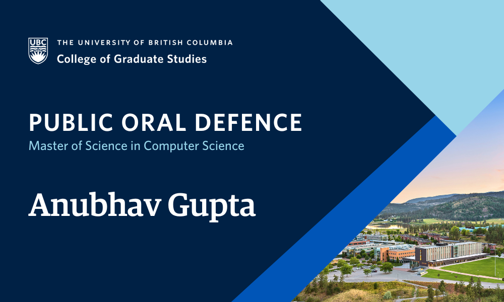 Anubhav Gupta will defend their thesis.