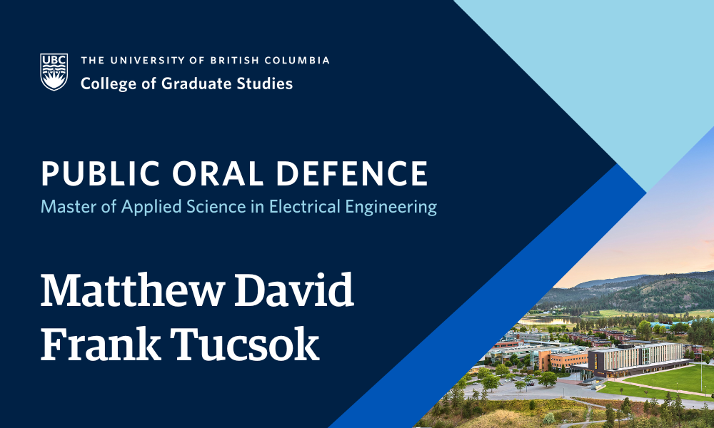 Matthew David Frank Tucsok will defend their thesis.