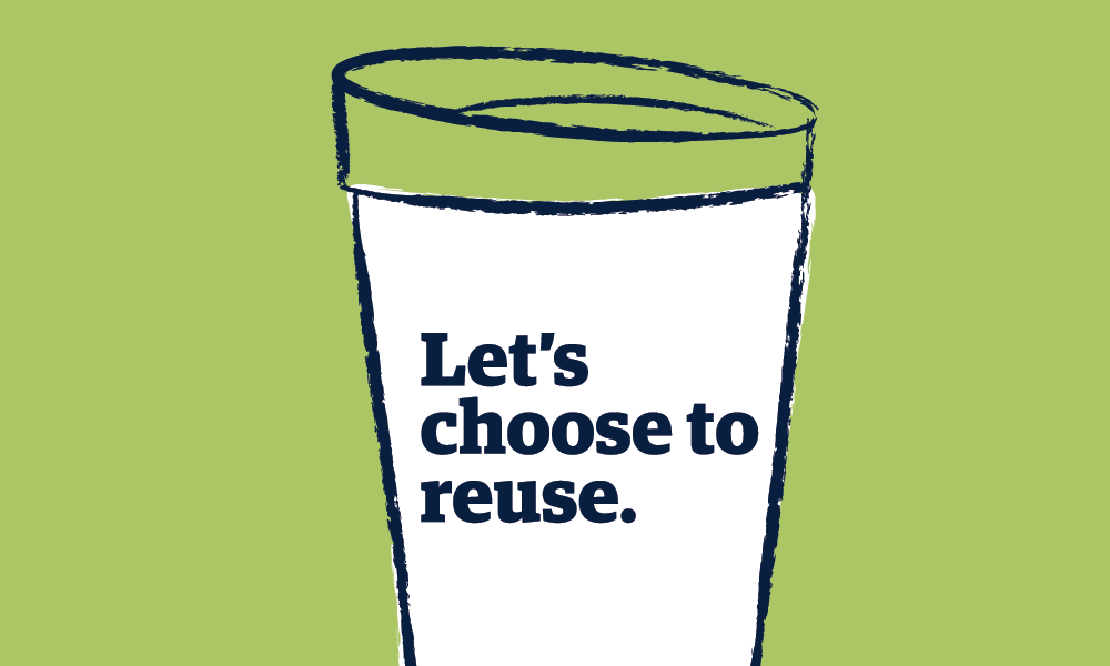 Let's choose to reuse branded resueable cup