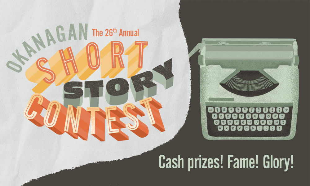 Short Story Contest graphic including a typewrite